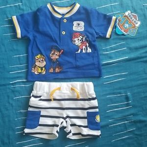Paw patrol short and T set NWT